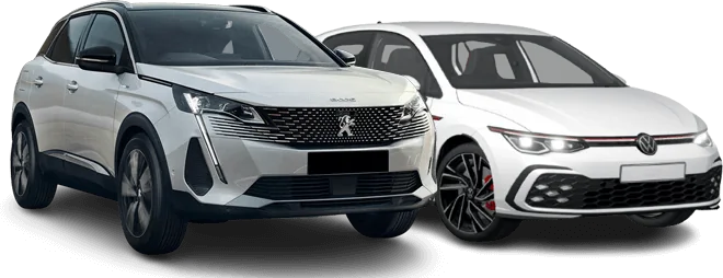 Peugeot 3008 und VW Golf GTI